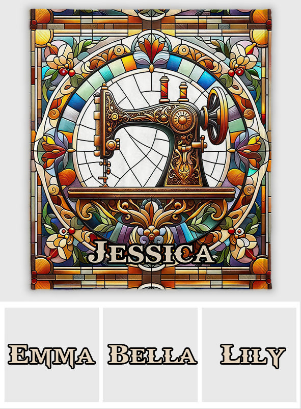 Colorful Sewing Machine - Personalized Sewing Blanket