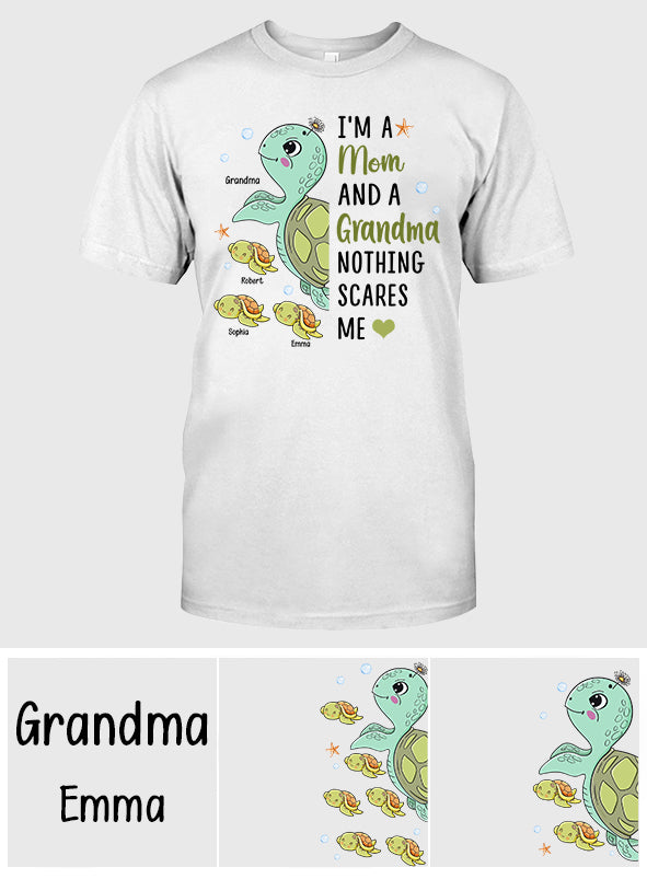 Rien ne me fait peur, mamie (version tortue) - T-shirt et sweat à capuche personnalisés pour mamie