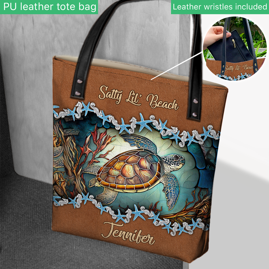 Cute Turtles - Personalized Turtle Tote Bag