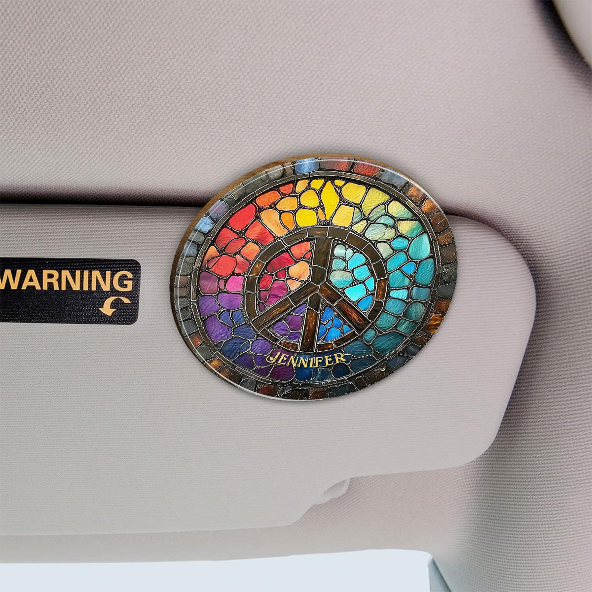 Hippie Soul - Clip de pare-soleil de voiture personnalisé en forme de hippie