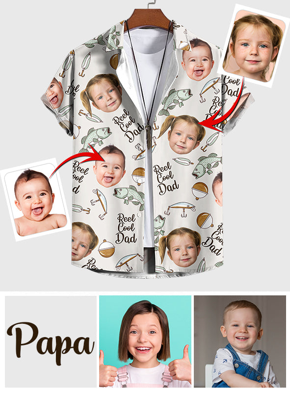 Reel Cool Dad - Personalized Fishing Hawaiian Shirt