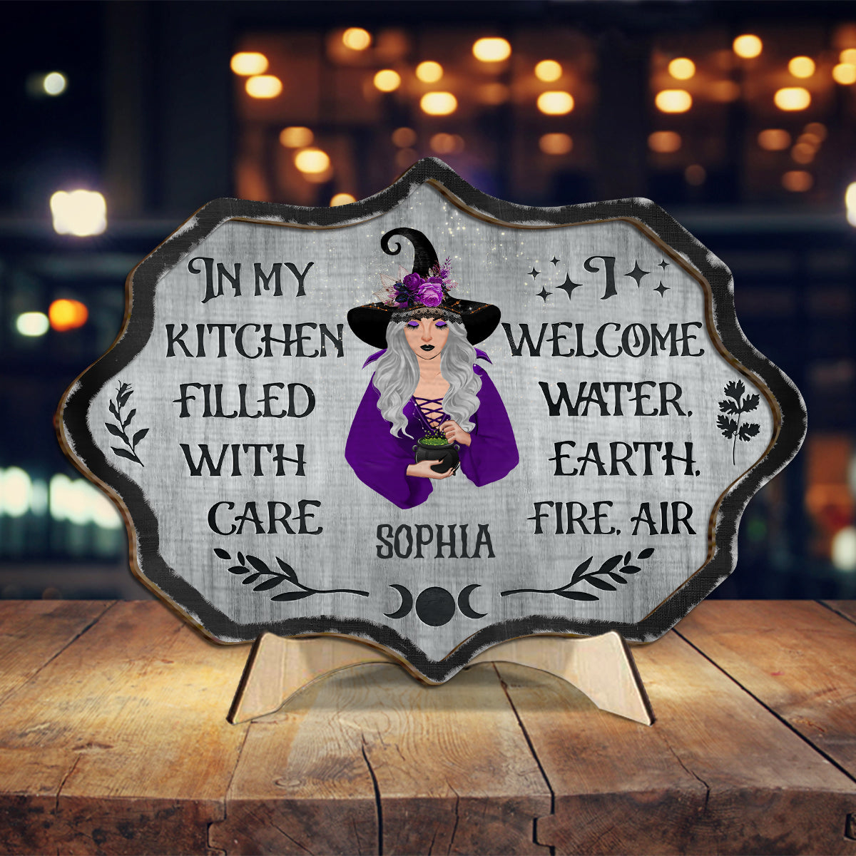 Witch's Kitchen - Personalized Witch 2 Layered Wood Sign / Wood Plaque