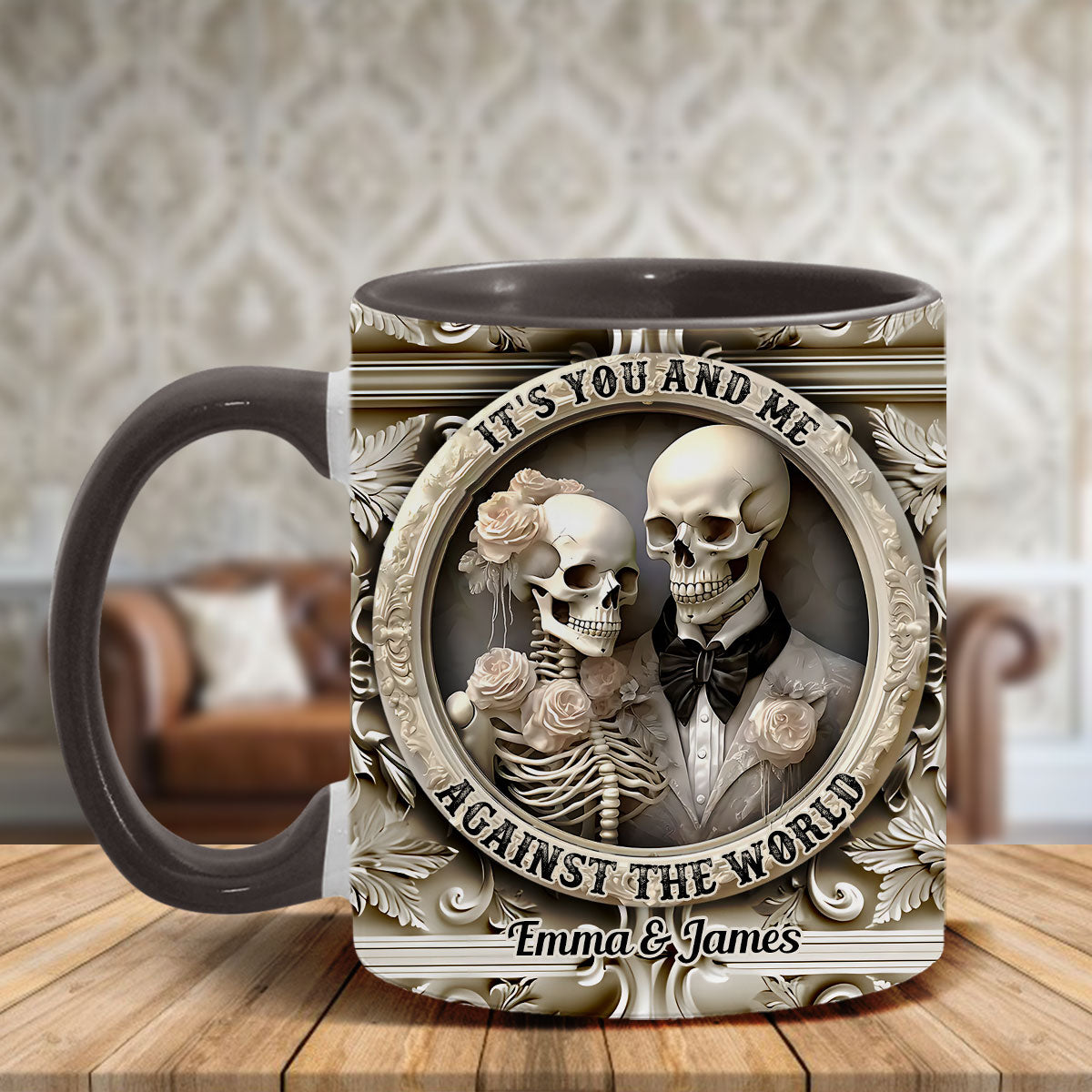 « Toi et moi contre le monde » - Mug personnalisé pour couple