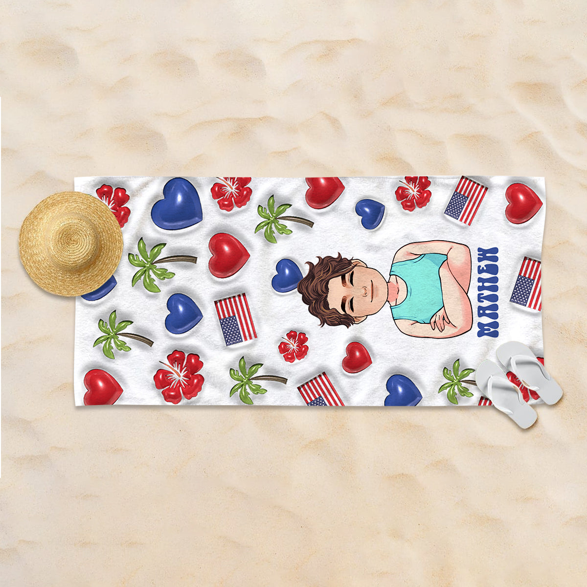 La vie est plus belle à la plage - Serviette de plage personnalisée pour les amoureux de la mer