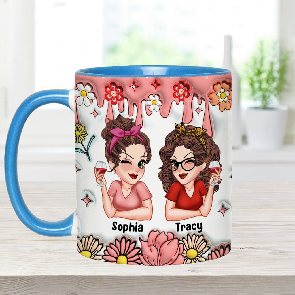 Meilleures amies pour toujours - Mug personnalisé Bestie Forever Floral