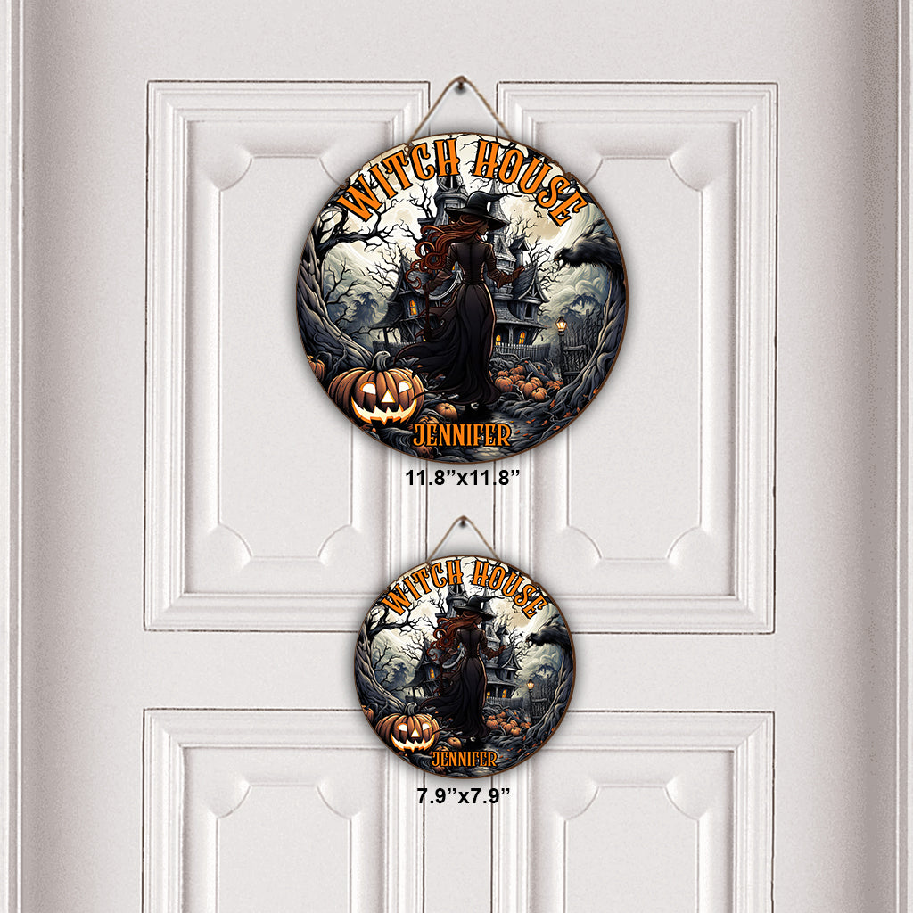 Witch House - Personalized Witch Round Wood Sign