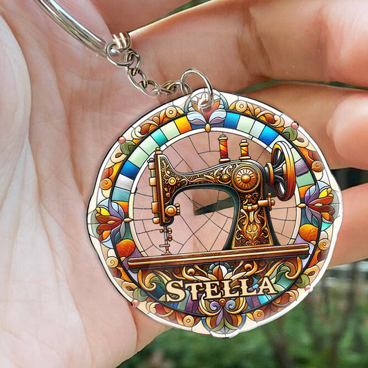 Colorful Sewing Machine - Personalized Sewing Keychain