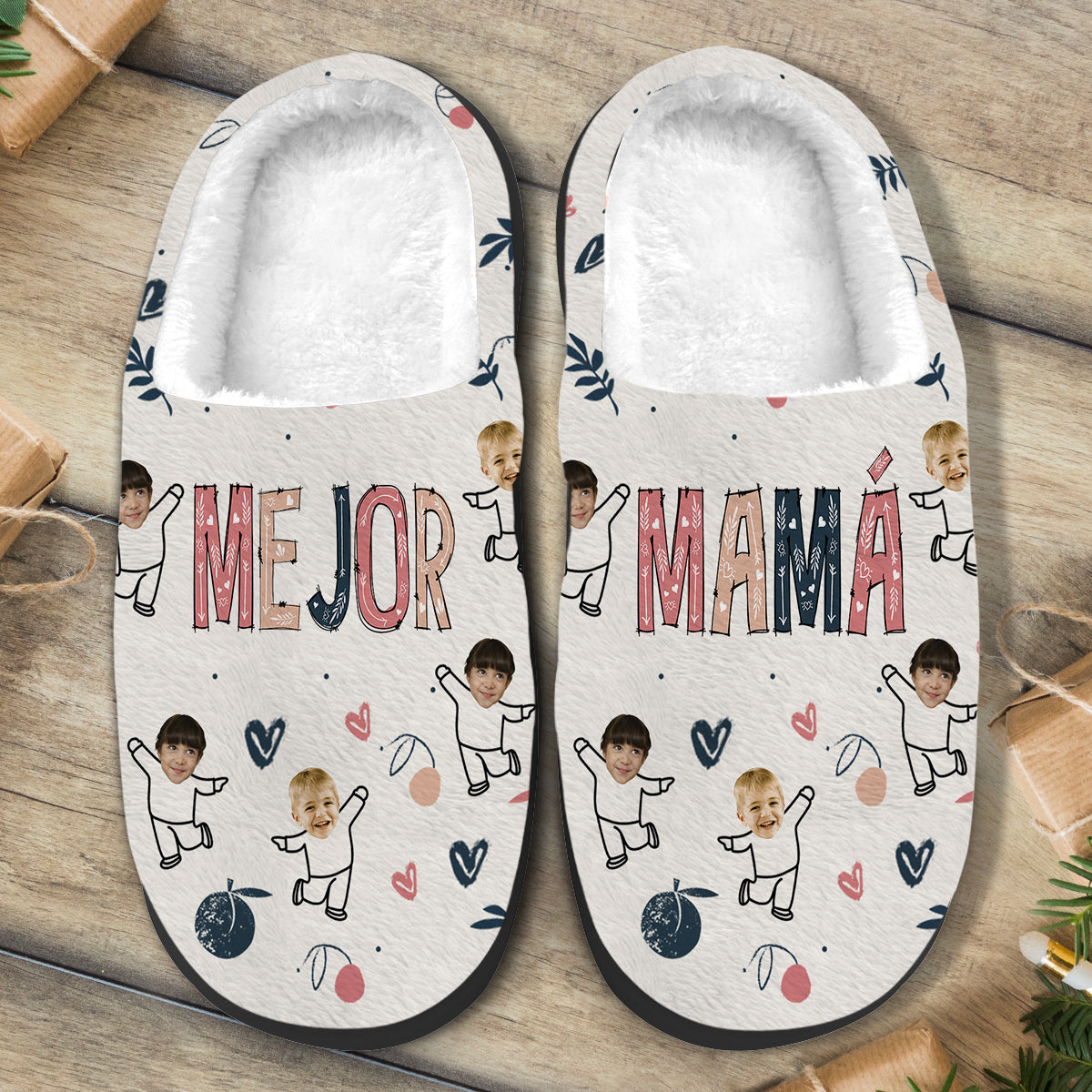 Mejor Mamá Feliz Día de la Madre - Chaussons Mère Personnalisés
