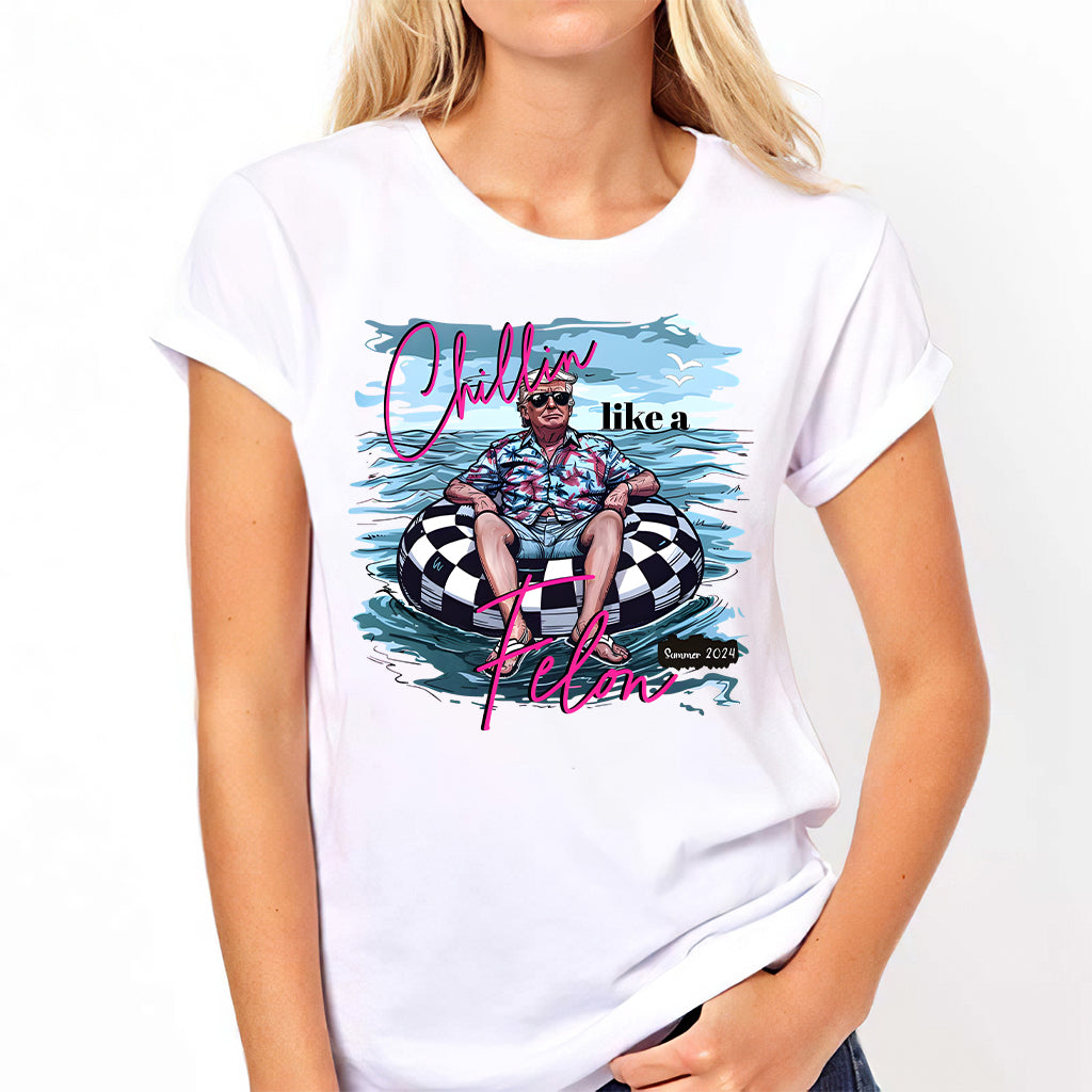 T-shirt « Chillin Like A Felon Trump », T-shirt humoristique Trump 2024, T-shirts Trump été 2024, Cadeaux de soutien à Trump