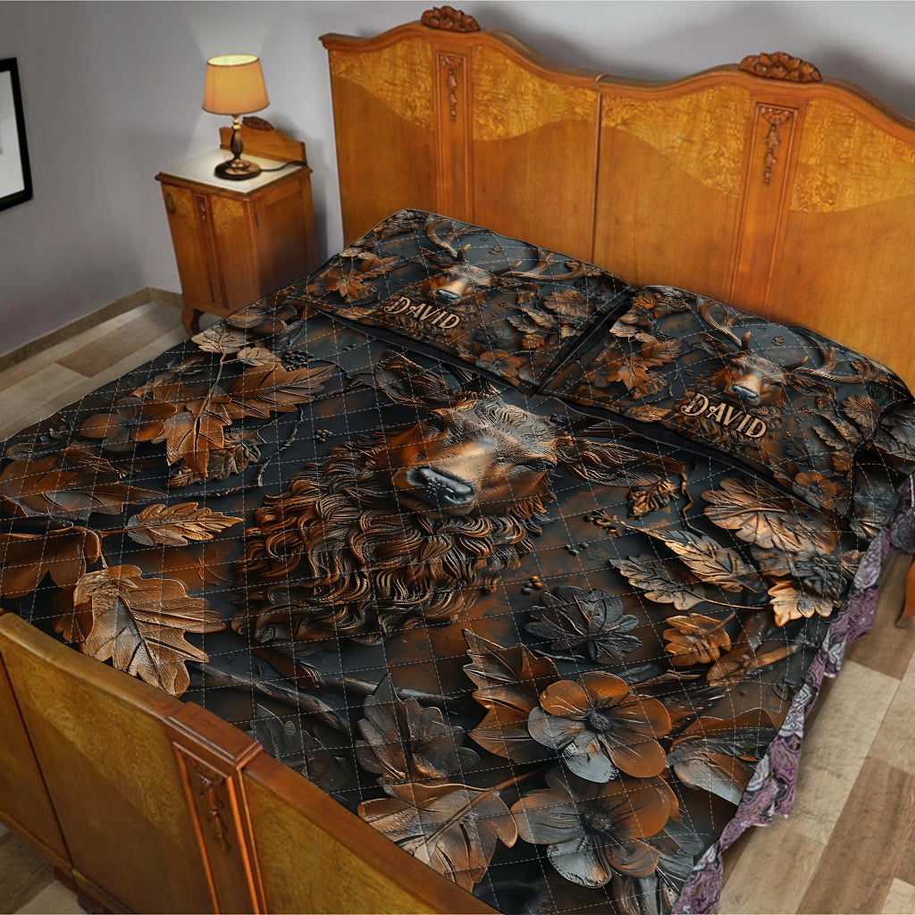 Cool Deer - Personalized Hunting Quilt Set