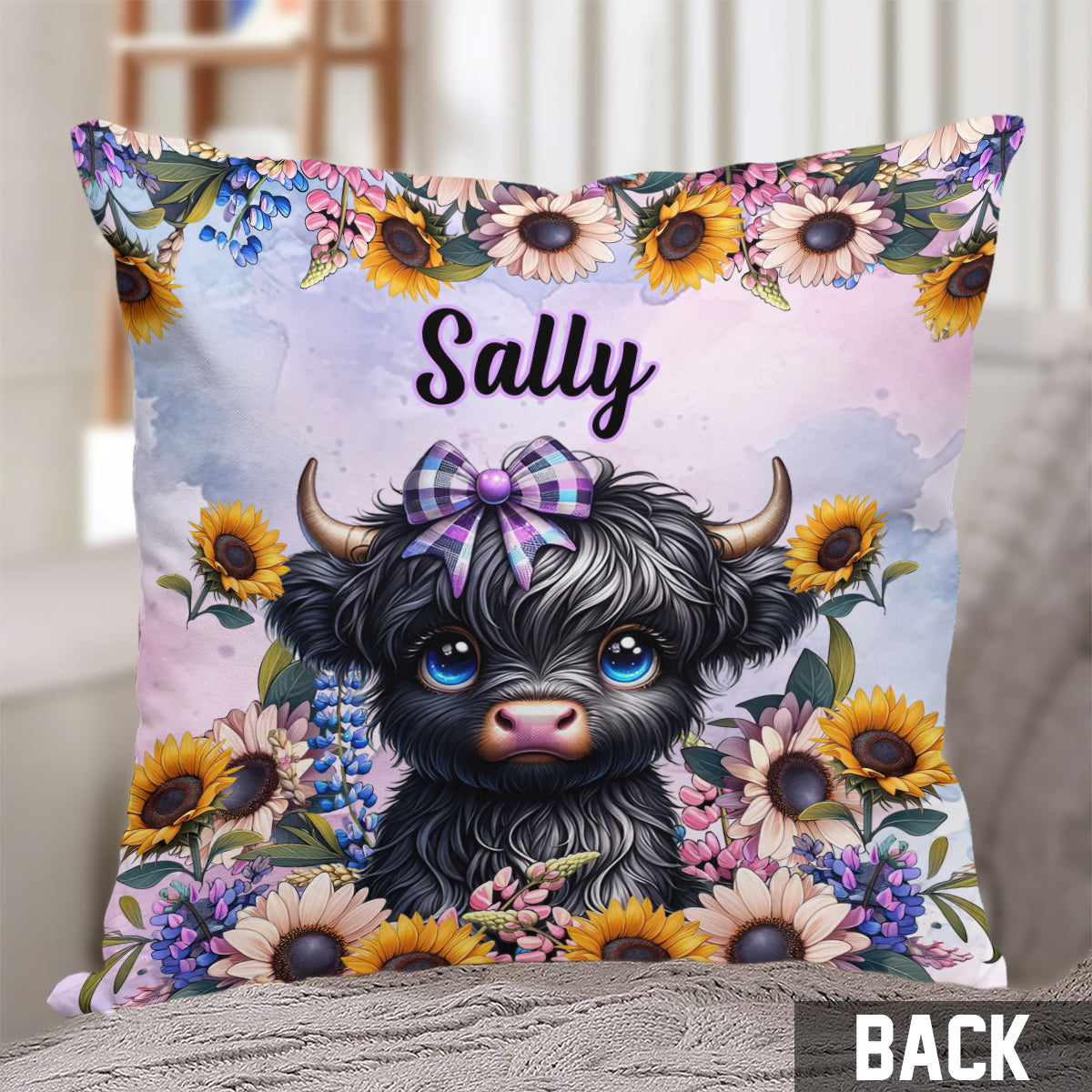 Coussin décoratif personnalisé « Petite vache mignonne »
