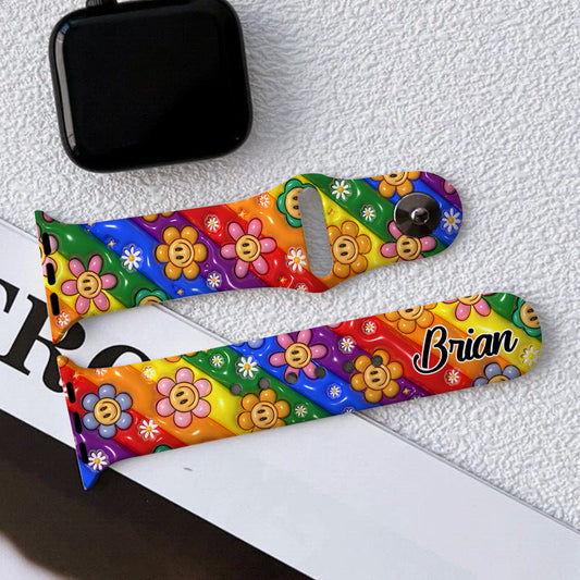 Bracelet Apple Watch personnalisé « Love Is Love Pride Rainbow » pour soutenir la communauté LGBT