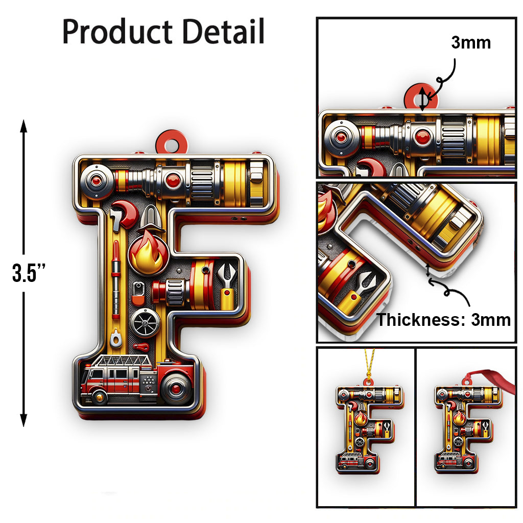 Ohana Custom Alphabet - Personalized Firefighter Ornament