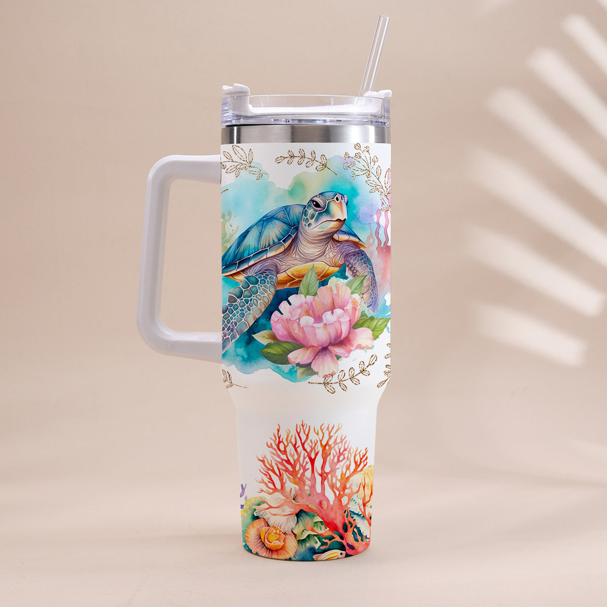 Gobelet isotherme personnalisé « Tortues » avec anse