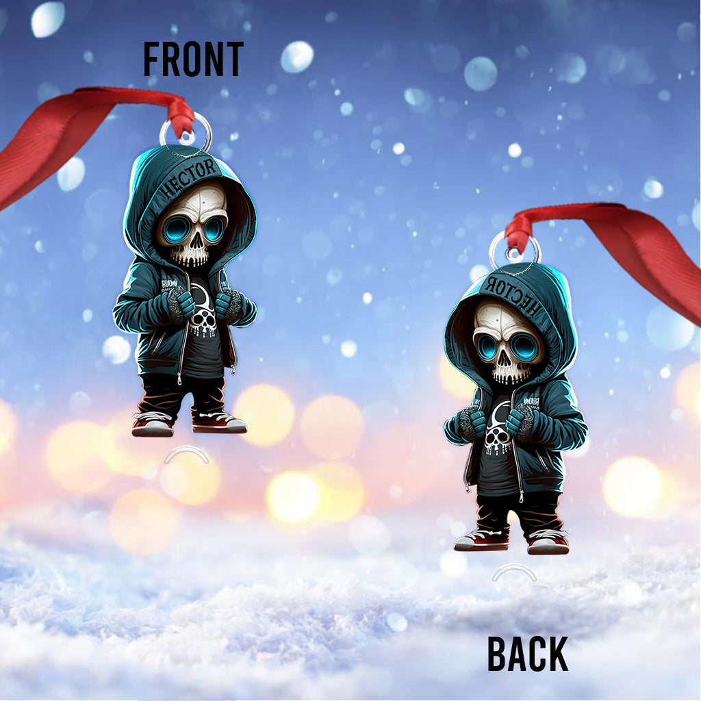 Stylish Skeleton - Personalized Skull Custom Shaped Ornament