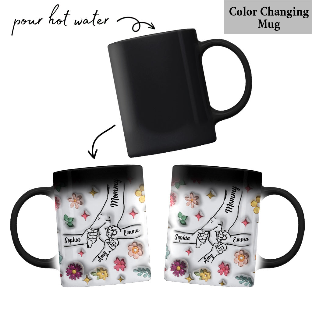 Mug personnalisé « Main dans la main » pour maman