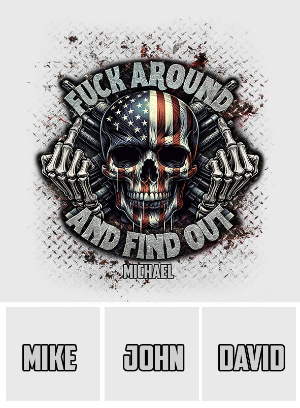 American Flag Skeleton - Personalized Skull Decal Full