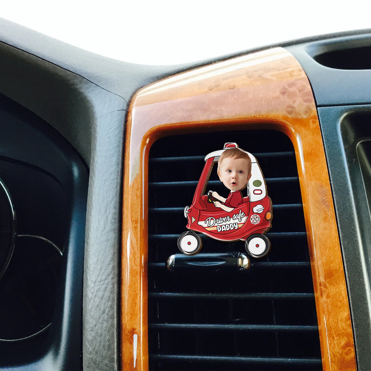 Conduis prudemment, papa ! - Clip de pare-soleil personnalisé en forme de père