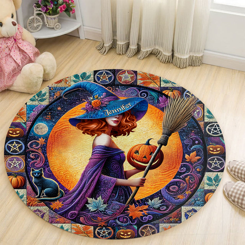 Beautiful Witch - Personalized Witch Round Rug