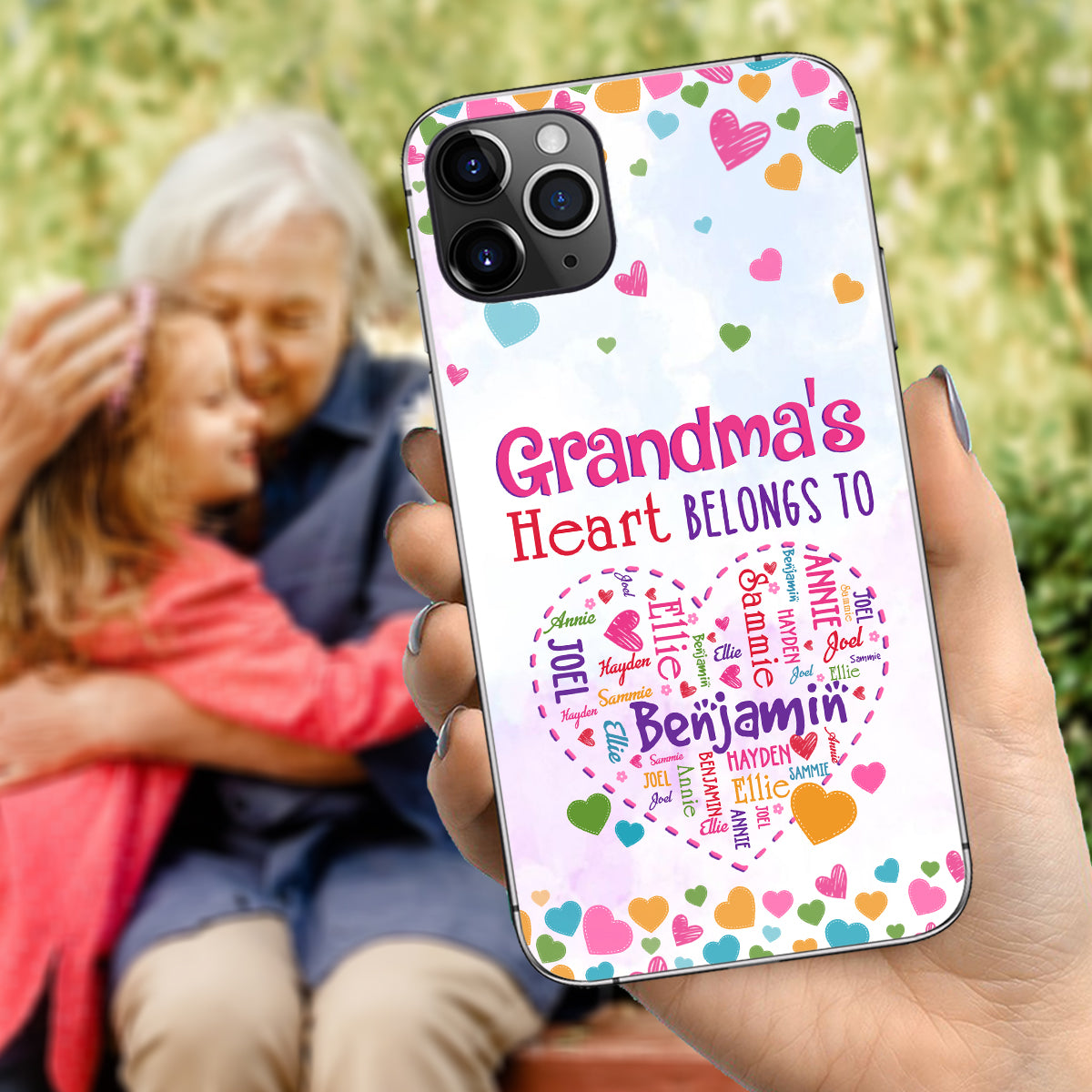 Coque de téléphone personnalisée « Le cœur de grand-mère »