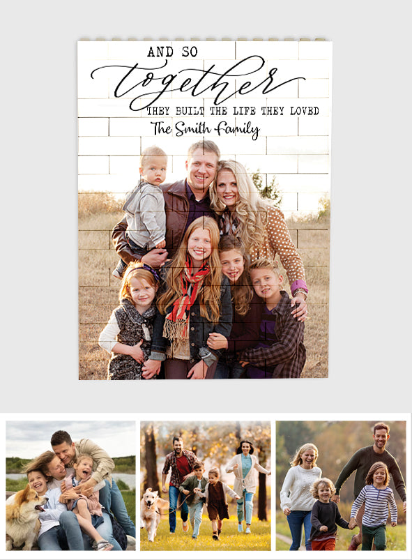 Et ensemble, ils ont construit la vie qu'ils aimaient - Blocs de construction rectangulaires verticaux personnalisés pour la famille