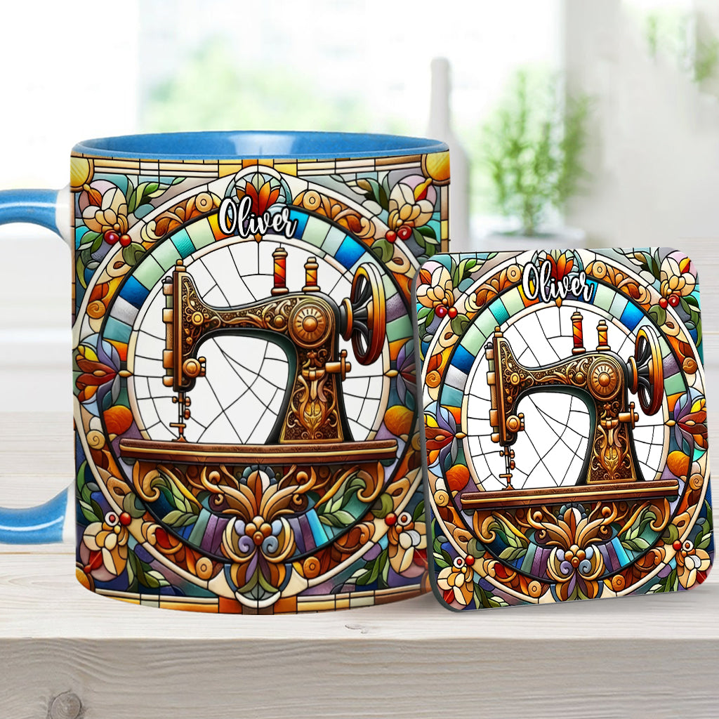 Mug personnalisé « Machine à coudre colorée » - Motif couture