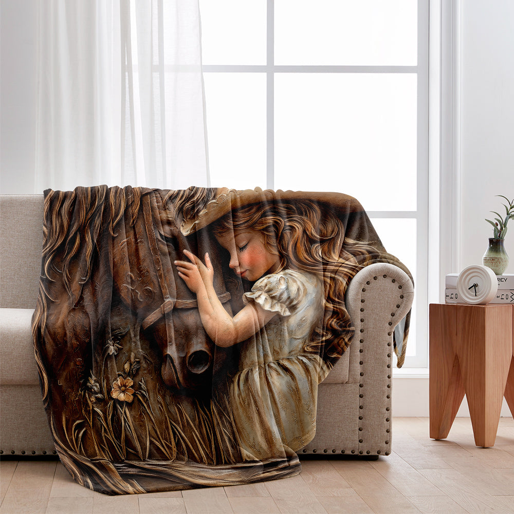 Just A Girl Who Loves Horse - Personalized Horse Blanket