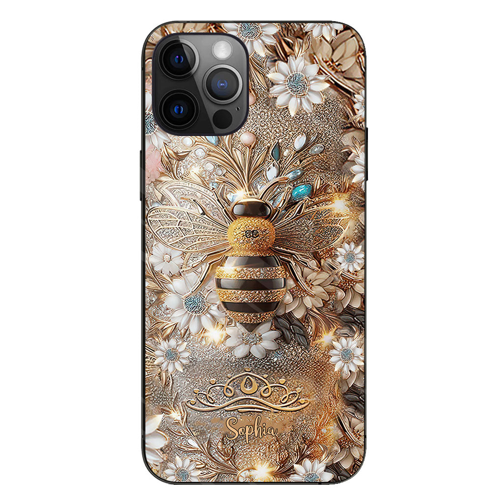 Coque de téléphone transparente personnalisée Queen Bee - Abeille