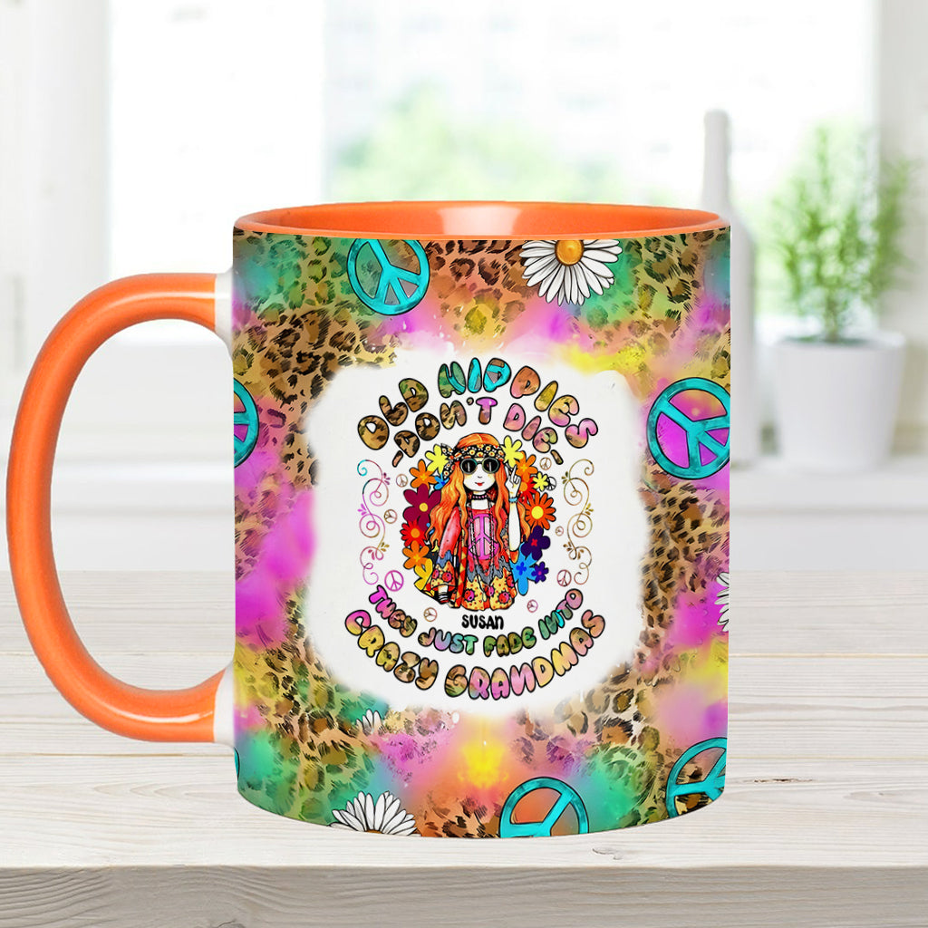 Les vieilles hippies ne meurent pas, elles se transforment en grand-mères folles - Mug personnalisé à l'esprit hippie