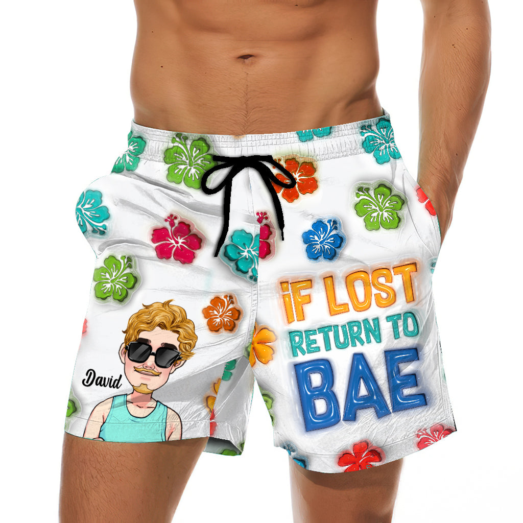 Si perdu, retournez à votre chéri(e) - Shorts personnalisés pour couples (hommes et femmes)