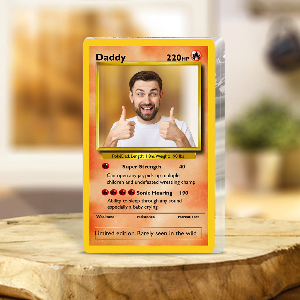 Papa Pokémon, le meilleur papa du monde - Plaque acrylique personnalisée Dresseur de Pokémons