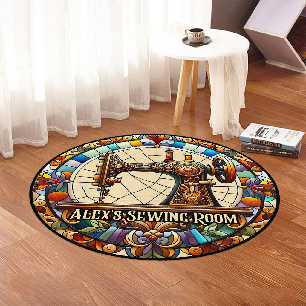 My Sewing Room - Personalized Sewing Round Rug