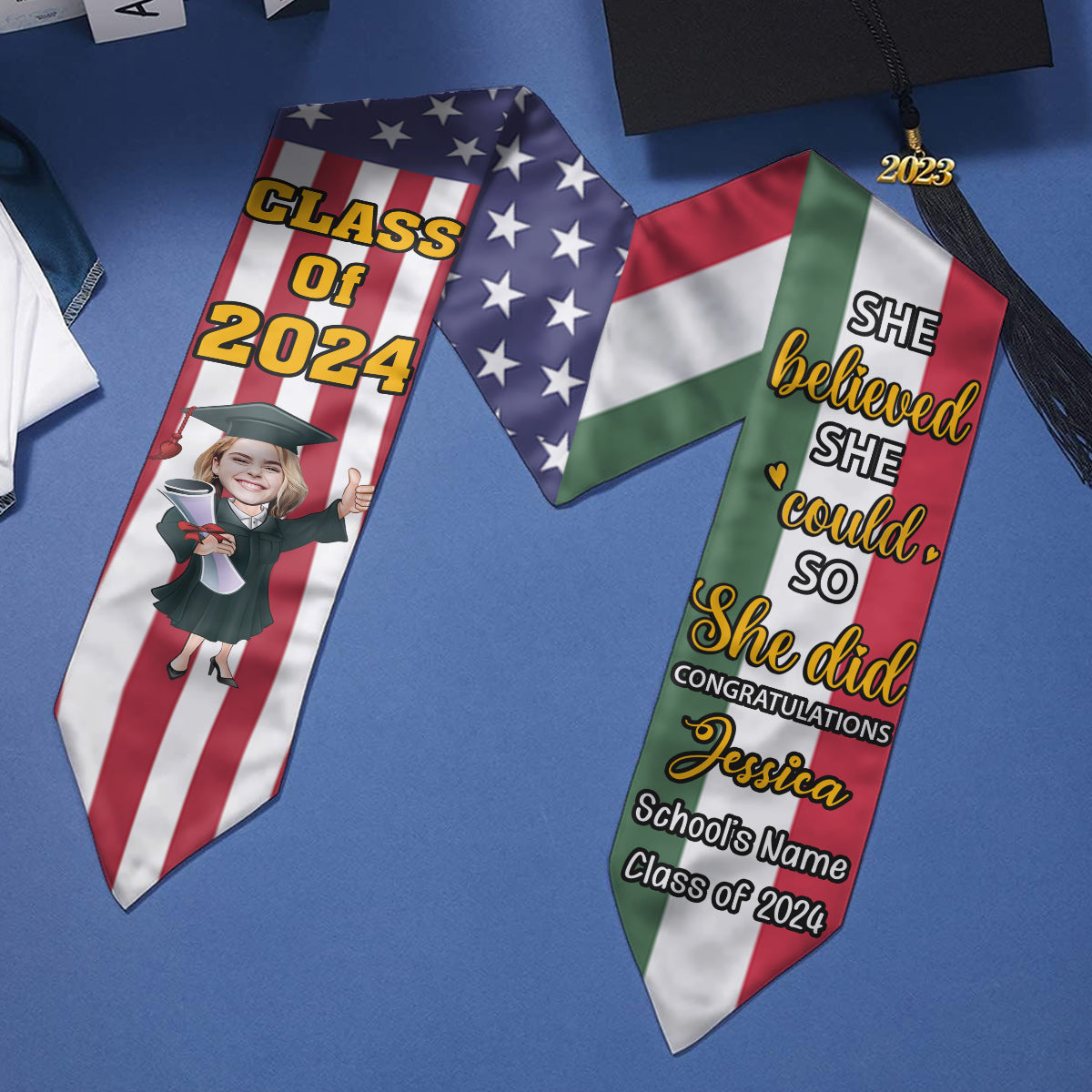 Graduation Girl 2024 - Personalized Graduation Graduation Stole