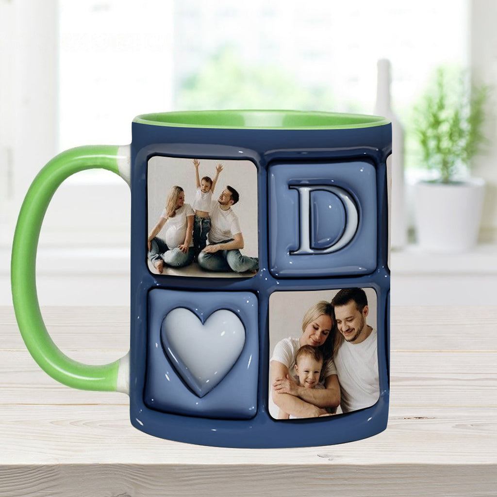 Upload Photo Father And Children - Personalized Father Accent Mug