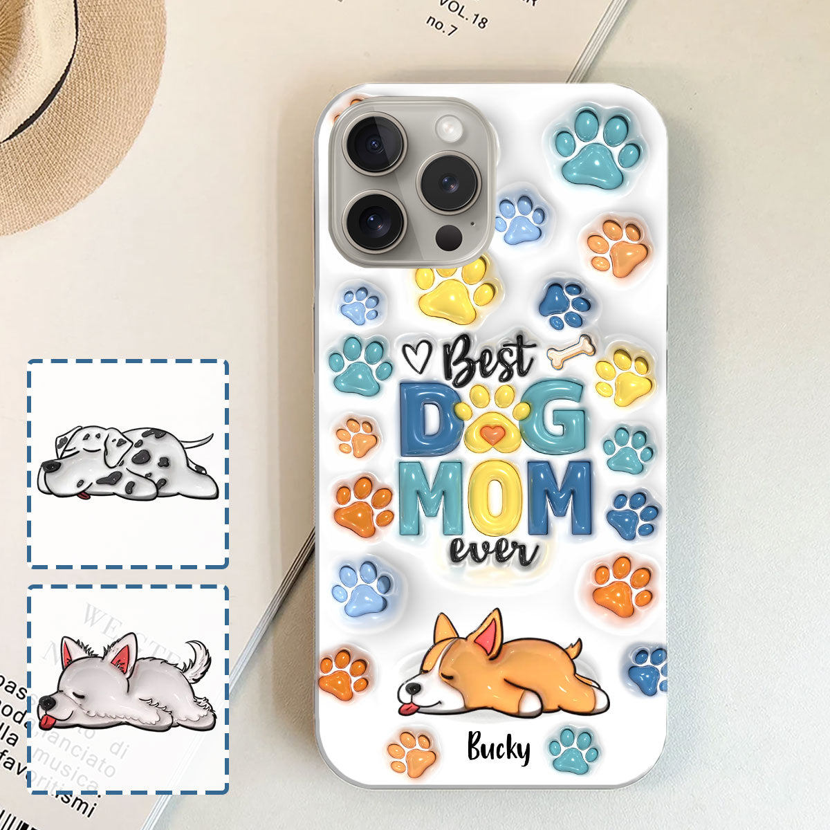 Meilleur papa/maman de chien au monde - Coque de téléphone personnalisée pour chien