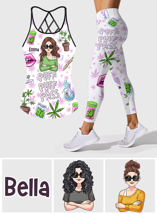 Puff Puff Pass - Débardeur et legging Weed Cross personnalisés