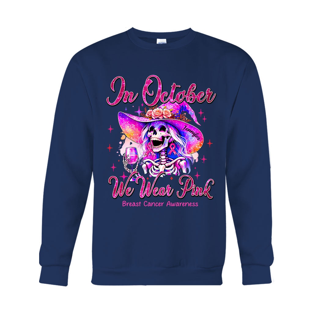 En octobre, on porte du rose - T-shirt et sweat à capuche personnalisés pour la sensibilisation au cancer du sein