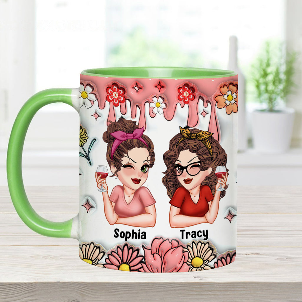 Meilleures amies pour toujours - Mug personnalisé Bestie Forever Floral