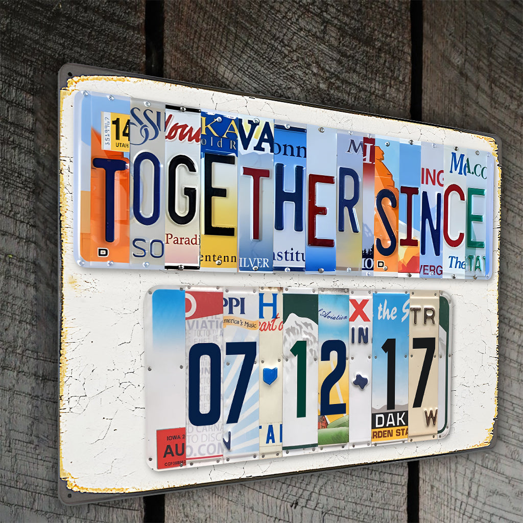 Together Since - Personalized Couple Cut Metal Sign