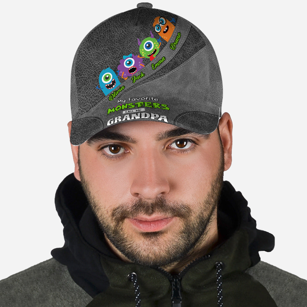Mes monstres préférés m'appellent Papi Papa - Casquette classique personnalisée pour grand-père