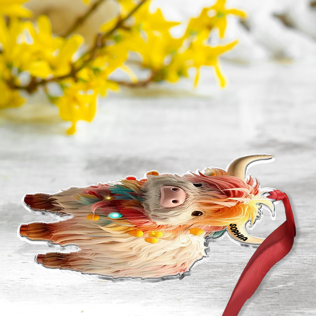 Love Highland Cows - Personalized Custom Shaped Ornament