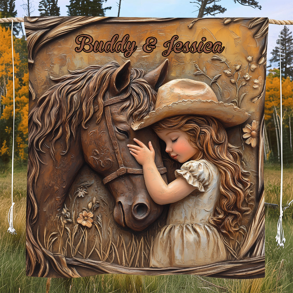 Just A Girl Who Loves Horse - Personalized Horse Blanket