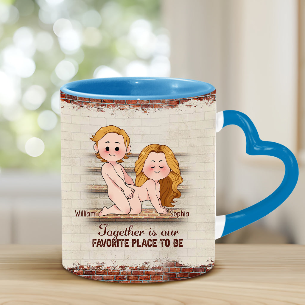 Je t'aime - Mug personnalisé pour couple avec anse en forme de cœur