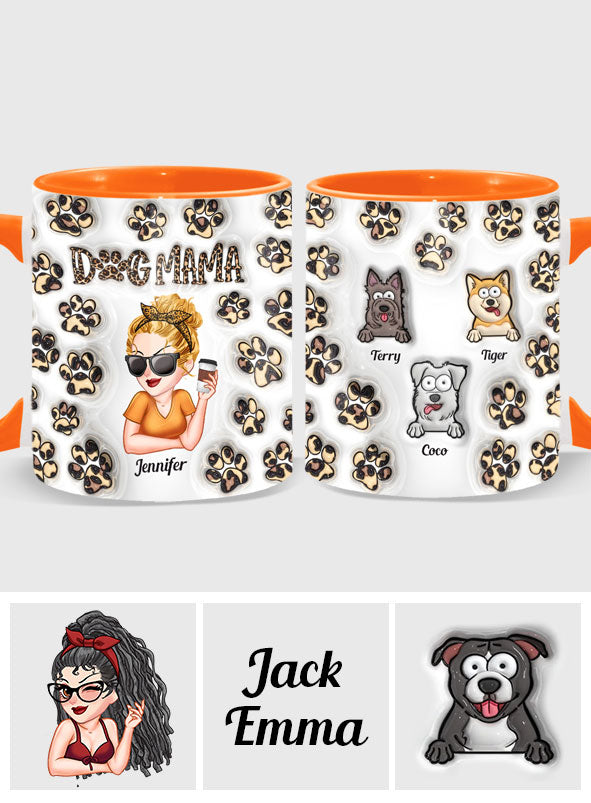 Mug personnalisé avec motif de bébé vache Highland style western et chien