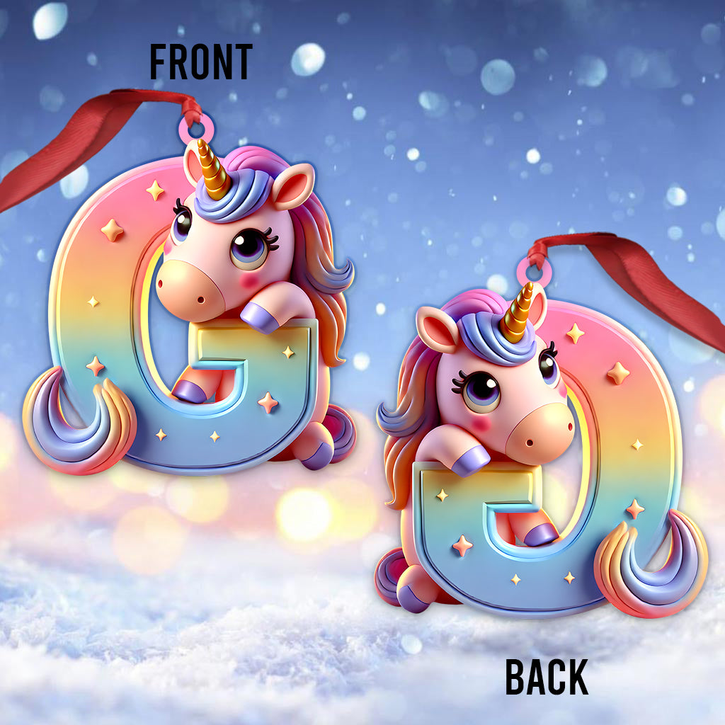 Cute Unicorn - Personalized Kid Ornament