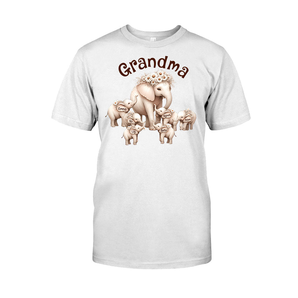 T-shirt et sweat à capuche personnalisés « Éléphant mignon » pour grand-mère