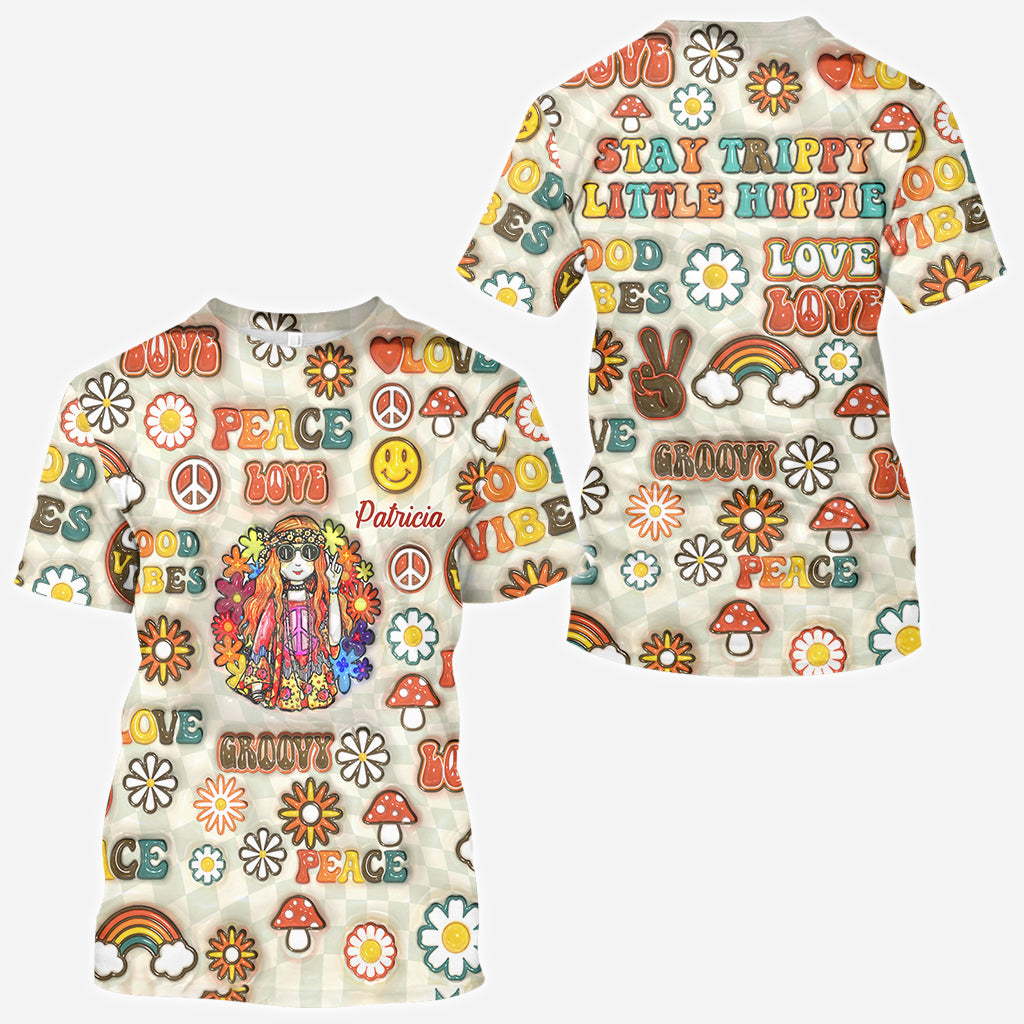 Hippie Soul Retro Multi Style - Personalized Hippie All Over Shirt