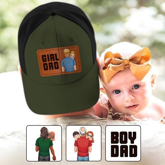 Fille Papa Garçon Papa - Casquette de camionneur personnalisée pour papa