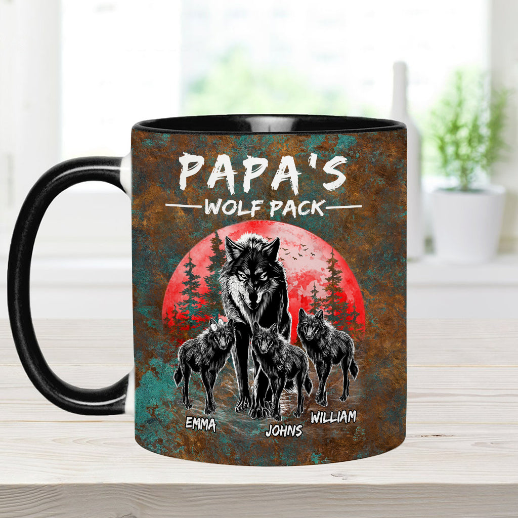 Mug personnalisé « La meute de loups de grand-père » pour papa