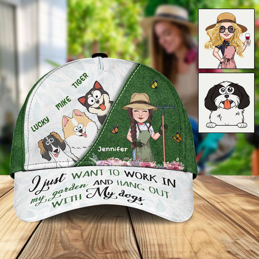Je veux juste jardiner et passer du temps avec mes animaux - Casquette classique de jardinage personnalisée
